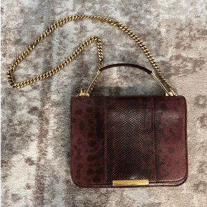 Emilio Pucci Maroon Snakeskin Newton Handbag